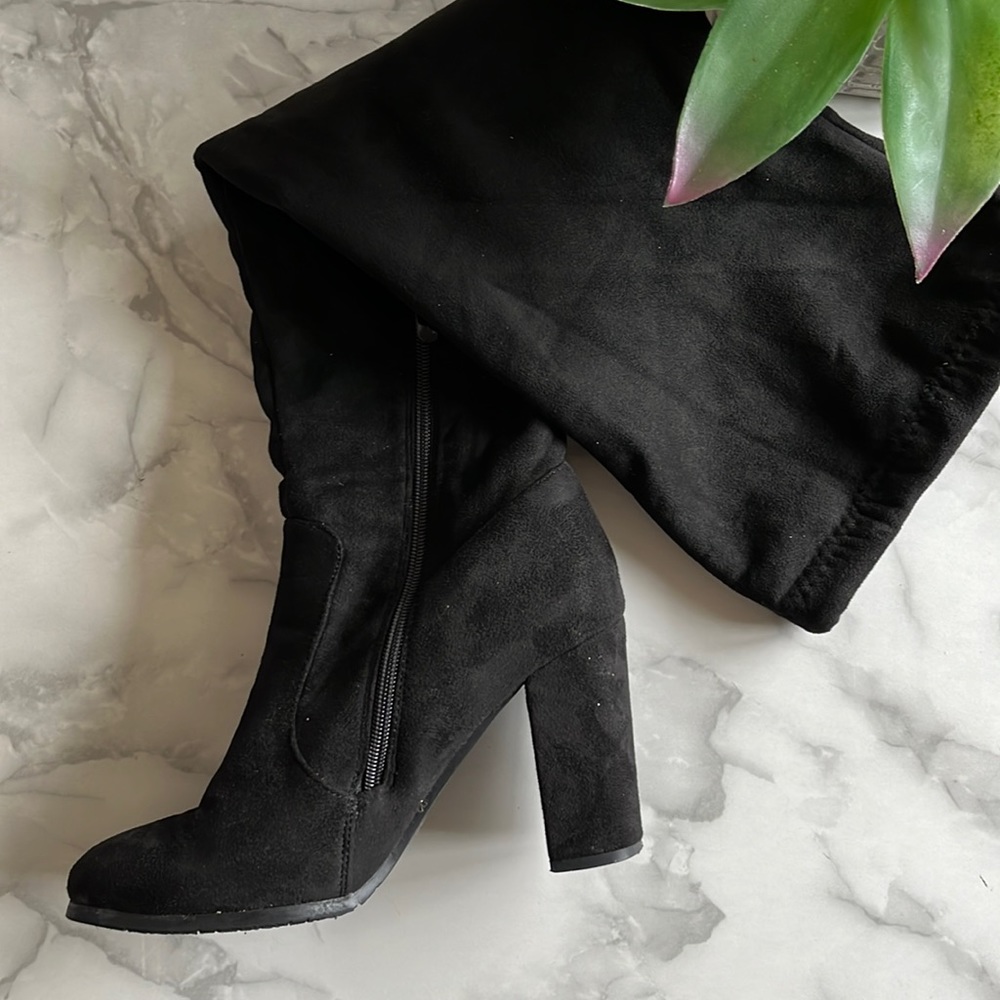 Suede Thigh High Booties